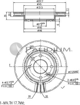 Ashuki P330-107 - Brake Disc car-mod.net