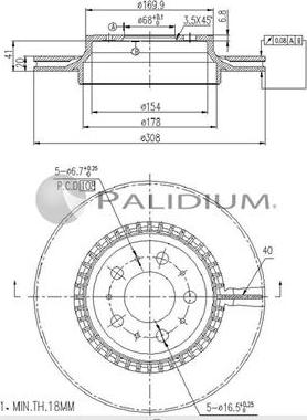 Ashuki P330-117 - Brake Disc car-mod.net