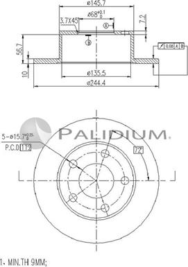 Ashuki P331-006 - Brake Disc car-mod.net