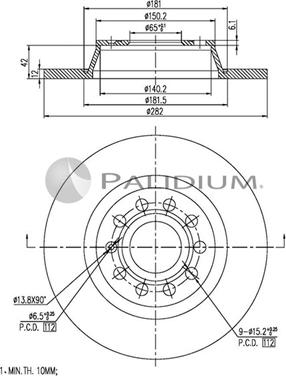 Ashuki P331-011 - Brake Disc car-mod.net