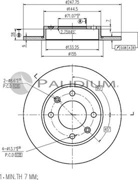 Ashuki P331-034 - Brake Disc car-mod.net