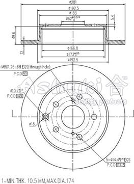 Ashuki T603-35 - Brake Disc car-mod.net