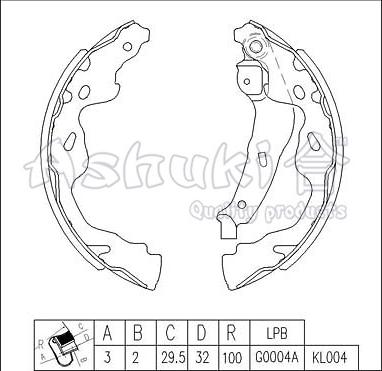 Ashuki T113-46 - Drum Brake Shoe Set car-mod.net