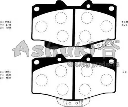 4U Autoparts 37696TY - Brake Pad Set, disc brake car-mod.net