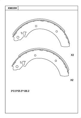 Asimco K9633W - Drum Brake Shoe Set car-mod.net