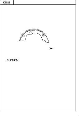 Asimco K9022 - Drum Brake Shoe Set car-mod.net