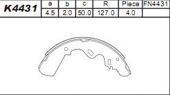Asimco K4431 - Drum Brake Shoe Set car-mod.net