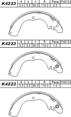 Asimco K4223 - Drum Brake Shoe Set car-mod.net