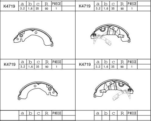 Asimco K4719 - Drum Brake Shoe Set car-mod.net