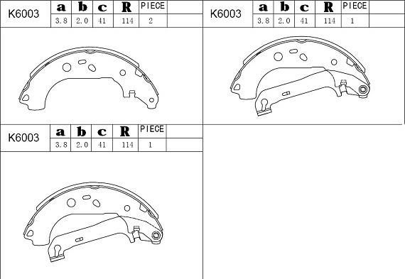 Asimco K6003 - Drum Brake Shoe Set car-mod.net
