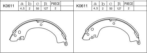 Asimco K0611 - Drum Brake Shoe Set car-mod.net