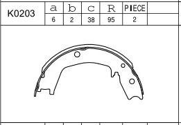 Asimco K0203 - Drum Brake Shoe Set car-mod.net