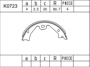 Asimco K0723 - Drum Brake Shoe Set car-mod.net