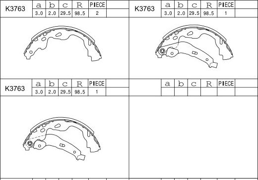Asimco K3763 - Drum Brake Shoe Set car-mod.net