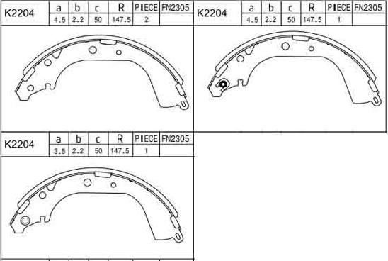 Asimco K2204 - Drum Brake Shoe Set car-mod.net