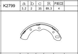 Asimco K2799 - Drum Brake Shoe Set car-mod.net