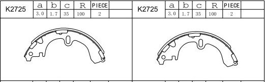 Asimco K2725 - Drum Brake Shoe Set car-mod.net