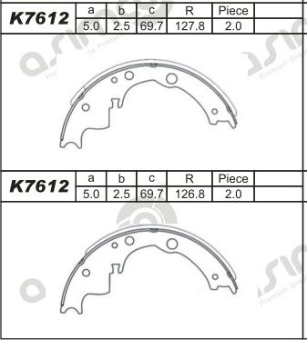 Asimco K7612 - Drum Brake Shoe Set car-mod.net