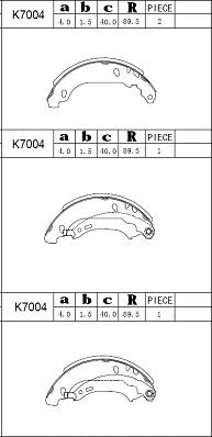 Asimco K7004 - Drum Brake Shoe Set car-mod.net