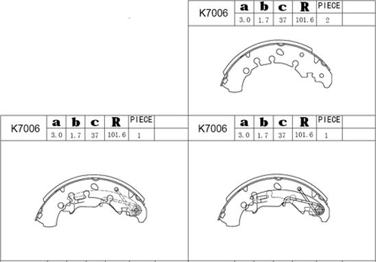 Asimco K7006 - Drum Brake Shoe Set car-mod.net
