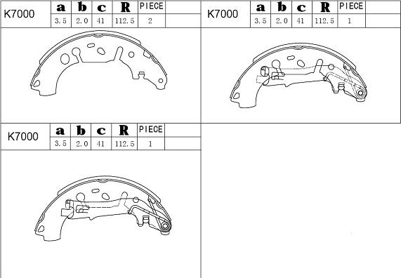 Asimco K7000 - Drum Brake Shoe Set car-mod.net