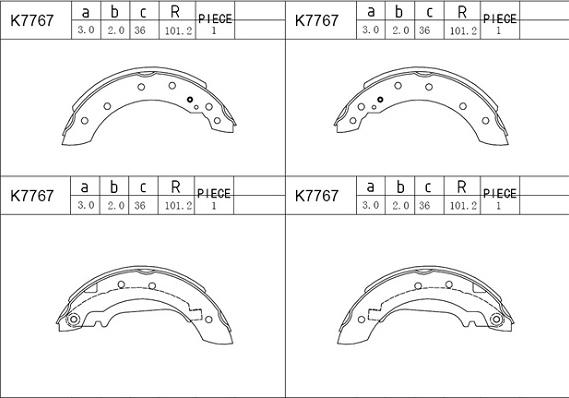 Asimco K7767 - Drum Brake Shoe Set car-mod.net