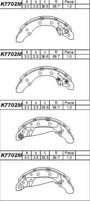 Asimco K7702M - Drum Brake Shoe Set car-mod.net