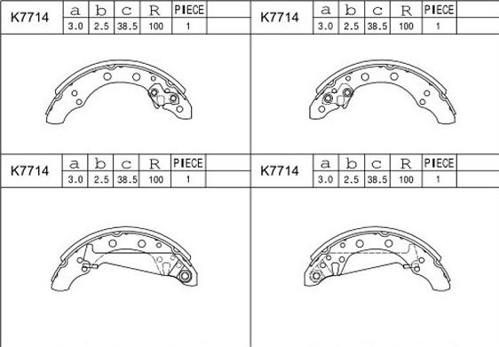 Asimco K7714 - Drum Brake Shoe Set car-mod.net