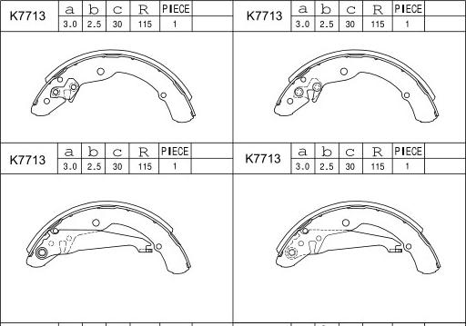 Asimco K7713 - Drum Brake Shoe Set car-mod.net
