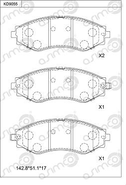 Asimco KD9055 - Brake Pad Set, disc brake car-mod.net