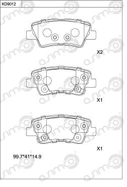 Asimco KD9012 - Brake Pad Set, disc brake car-mod.net