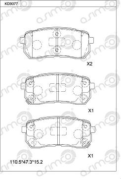 Asimco KD9077 - Brake Pad Set, disc brake car-mod.net