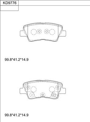 Asimco KD9776 - Brake Pad Set, disc brake car-mod.net