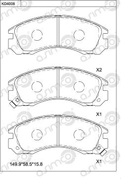 Asimco KD4008 - Brake Pad Set, disc brake car-mod.net