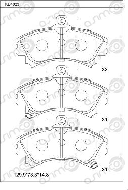 Asimco KD4023 - Brake Pad Set, disc brake car-mod.net