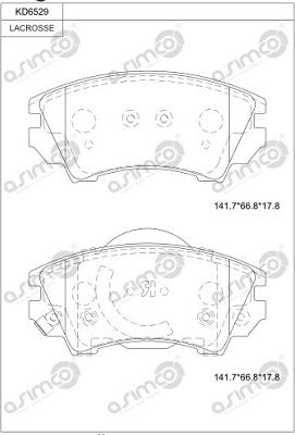 Asimco KD6529 - Brake Pad Set, disc brake car-mod.net