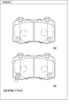 Asimco KD6165 - Brake Pad Set, disc brake car-mod.net