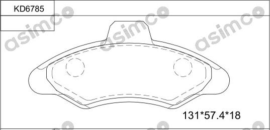Asimco KD6785 - Brake Pad Set, disc brake car-mod.net