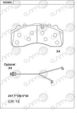 Asimco KD0905 - Brake Pad Set, disc brake car-mod.net