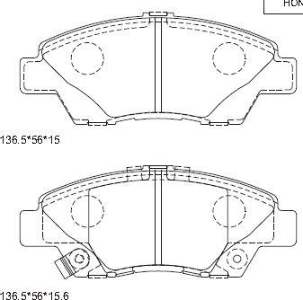 Asimco KD1506 - Brake Pad Set, disc brake car-mod.net