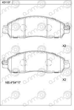 Asimco KD1137 - Brake Pad Set, disc brake car-mod.net