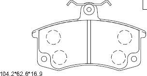 Asimco KD8702 - Brake Pad Set, disc brake car-mod.net