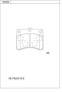 Asimco KD3053 - Brake Pad Set, disc brake car-mod.net