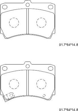 Asimco KD3798 - Brake Pad Set, disc brake car-mod.net