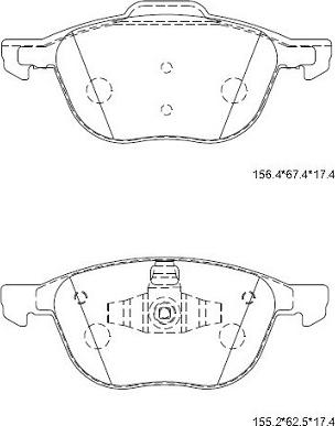 Asimco KD3726 - Brake Pad Set, disc brake car-mod.net
