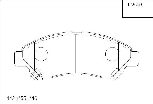 Asimco KD2526 - Brake Pad Set, disc brake car-mod.net