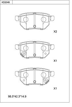Asimco KD2048 - Brake Pad Set, disc brake car-mod.net