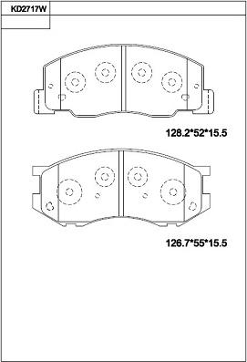 Asimco KD2717W - Brake Pad Set, disc brake car-mod.net