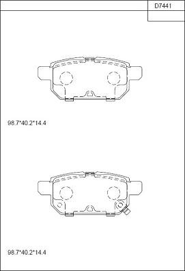 Asimco KD7441 - Brake Pad Set, disc brake car-mod.net