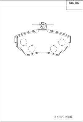 Asimco KD7455 - Brake Pad Set, disc brake car-mod.net